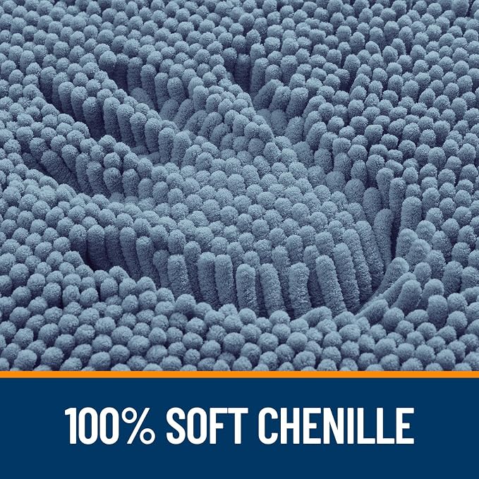 OLANLY Bathroom Rugs 34x21, Extra Soft Absorbent Chenille Bath Rugs, Rubber - Image 3