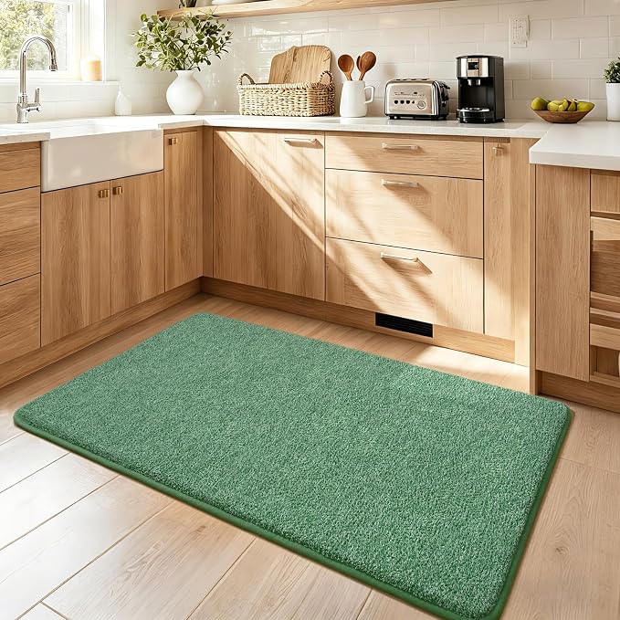 Keeko 2x4 Green Runner Rug, Indoor Bedroom Hallway Entryway Small Area Rugs Non - Image 3