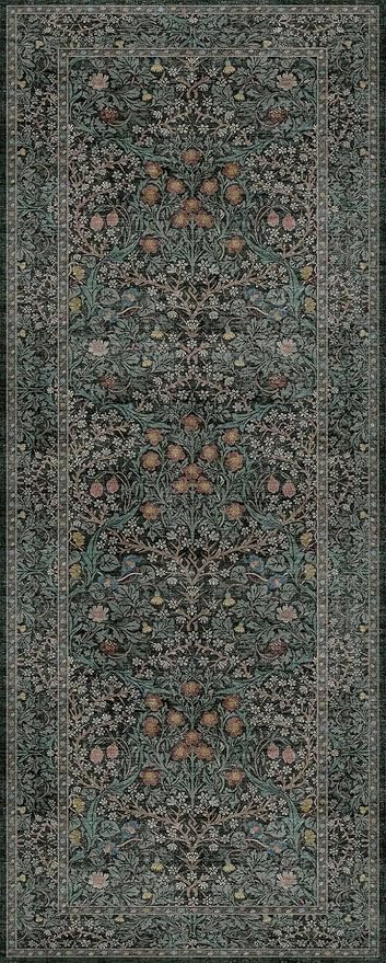 Dark Green 2x5 Runner Rug Non Slip Washable - Image 2