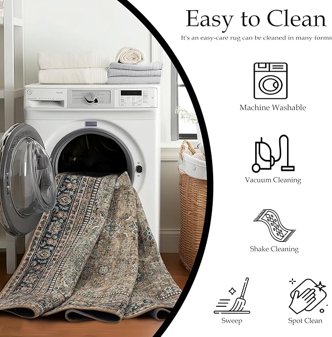 Ruaruarug Washable Area Rug Runner 2×6 - Image 3