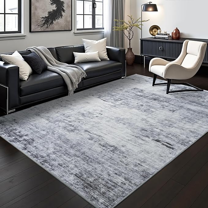 Toneed Abstract Area Rug Modern Washable Rug Soft Non Slip Rug Low Pile by Toneed