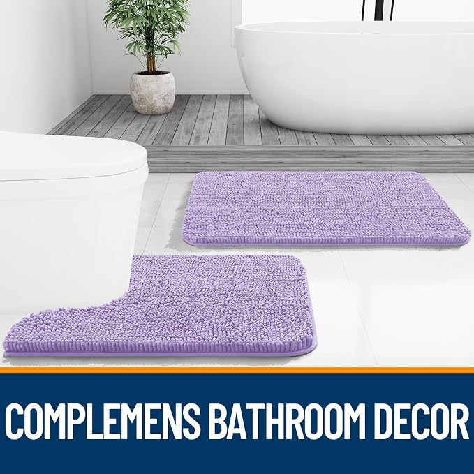 OLANLY Bathroom Runner Rugs 59x20, Soft Absorbent Chenille Bath Rugs, Rubber - Image 7