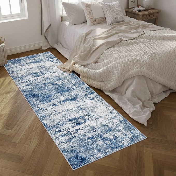 Washable Area Rug 3x10 Entryway Rug: Washable Modern Abstract Soft Thin Rug - Image 2