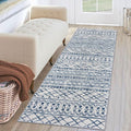 KUTA Moroccan Washable Runner Rug, 2x6 Non-Slip Vintage Blue White Boho Hallway by KUTA