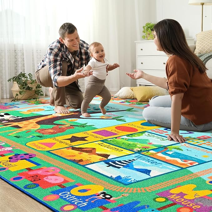 Kids Rug for Playroom, 3x5 ABC Educational Carpet for Classroom, Fun Alphabet - Image 6