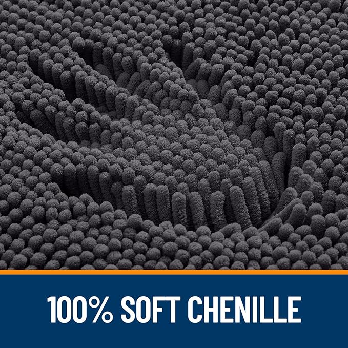 OLANLY Toilet Rugs U-Shaped 24x24, Extra Soft Absorbent Chenille Contour - Image 3