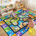 Kids Rug with Car Track Roads, Road Map Rug by Unknown