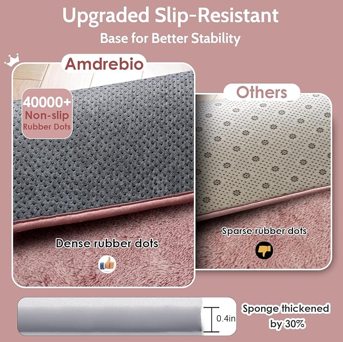 Amdrebio Blush Pink Kids Area Rugs - Image 5