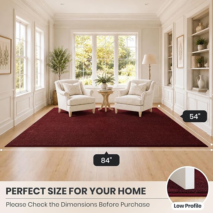 PURRUGS Easy Care Area Rug 4.5ft x 7ft, Non-Slip Washable Entryway Rug - Image 8