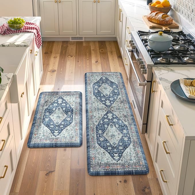 Collive Boho Kitchen Rugs Set of 2 Non Skid Kitchen Mats - Image 8