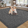 8x10 Area Rug for Living Room:Ultra Soft Fluffy Shag Dark Grey Rugs, Large by Unknown
