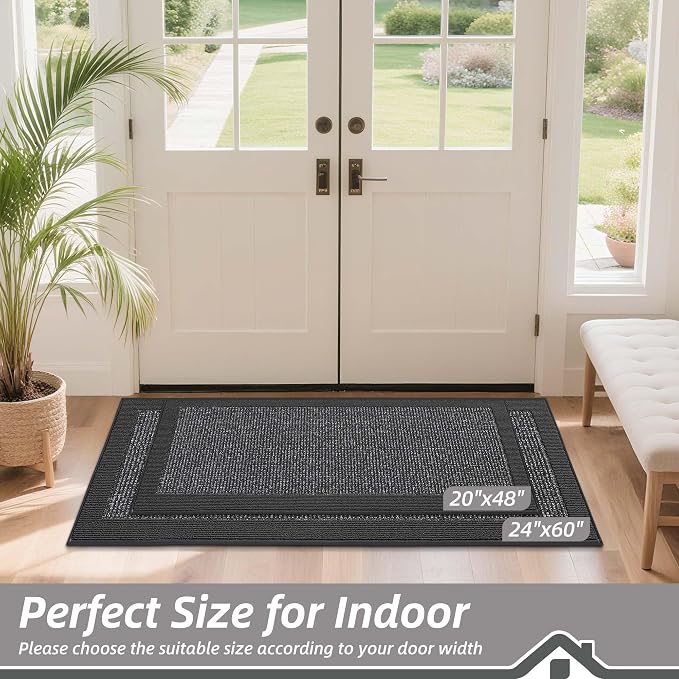 BEQHAUSE Indoor Door Mat 20" x 48", Dirt Trapper Door Mats Non-Slip Entryway - Image 2