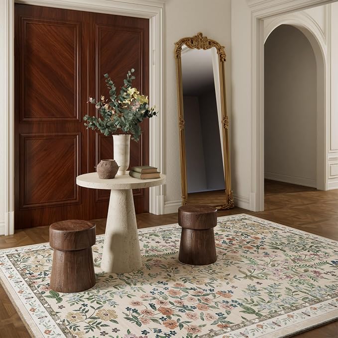 Machine Washable Rugs for Living Room: 6x9 Area Rugs for Bedroom Vintage Stain - Image 7
