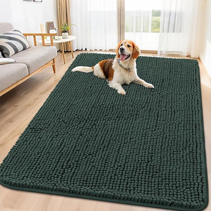 Smiry Dog Door Mat for Muddy Paws 71x46, Absorbent Dirt Trapper, Non-Slip by Smiry