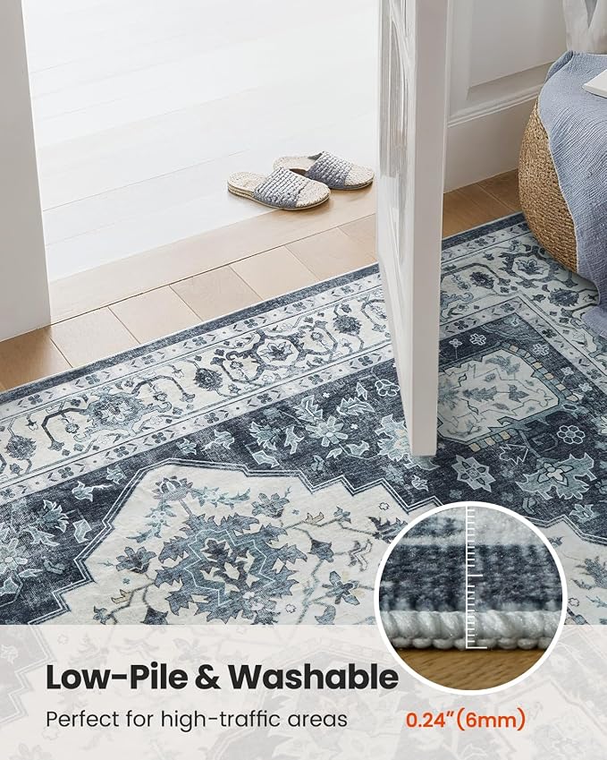 AMADA HOMEFURNISHING 8x10 Area Rug, Washable Low-Profile Large Area Rug - Image 5