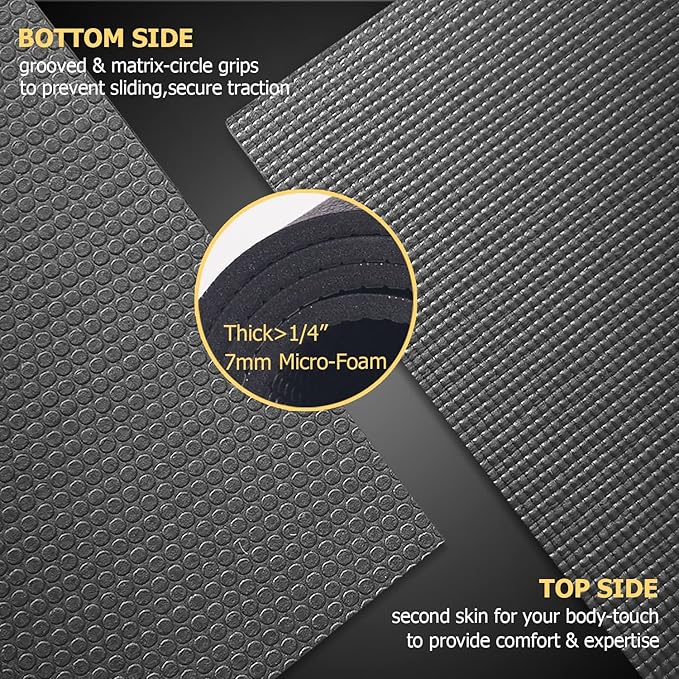 GXMMAT Large Yoga Mat 12'x6'/10'x6'/6'x8', Extra Thick Workout Mats - Image 3