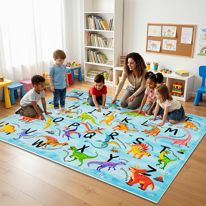 4x6 ABC Classroom Rug for Kids Playroom, Alphabet Rug - Image 3