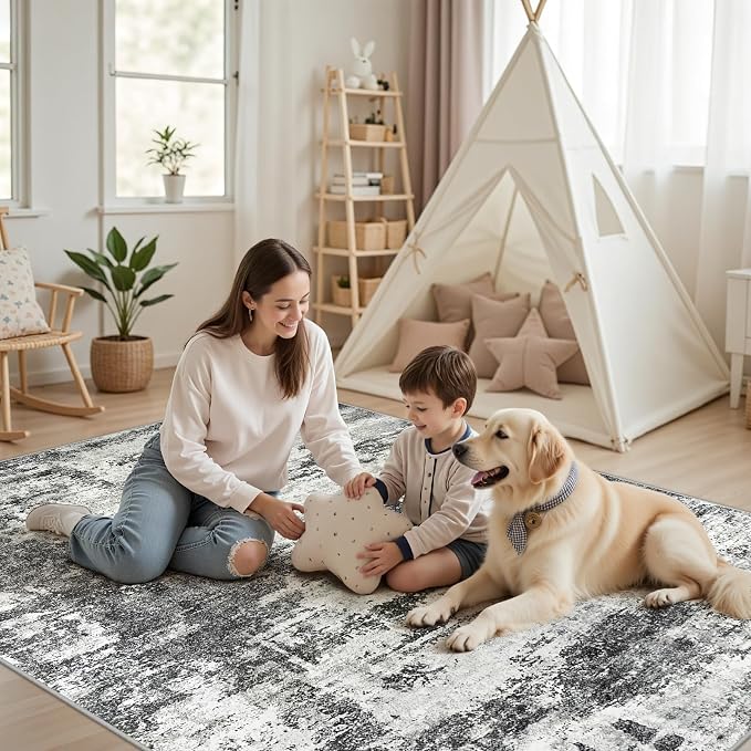 10x14 Area Rugs Living Room Rugs: Large Washable Rug - Image 8