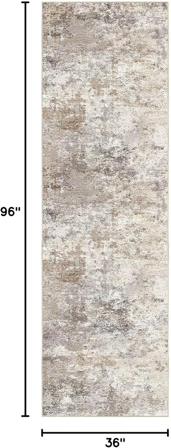 UERMEI 3x8 Washable Runner Rug for Hallway, Non Slip Low Pile Kitchen Carpet - Image 2
