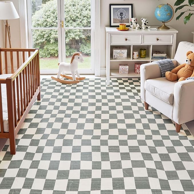 jinchan 6x9 Checkered Area Rugs - Image 3