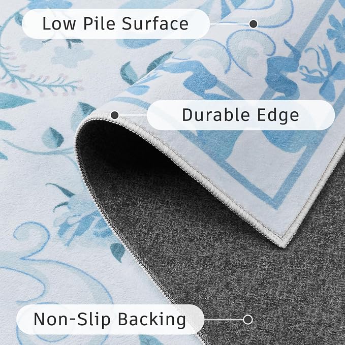 DCX Washable 5x7 Bow Rug, Cute Soft Low Pile Indoor Décor Carpet, Kid & Pet - Image 7