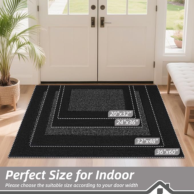BEQHAUSE Indoor Door Mat 24" x 36", Dirt Trapper Door Mats Non-Slip Entryway - Image 2