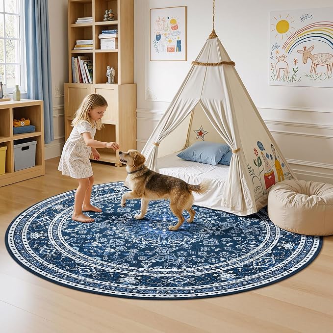 Lessymo 6FT Washable Round Area Rugs - Image 4
