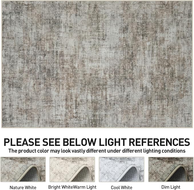 9x12 Area Rugs Washable Rug: Modern Abstract Living Room Rug Soft Anti-Skid - Image 6