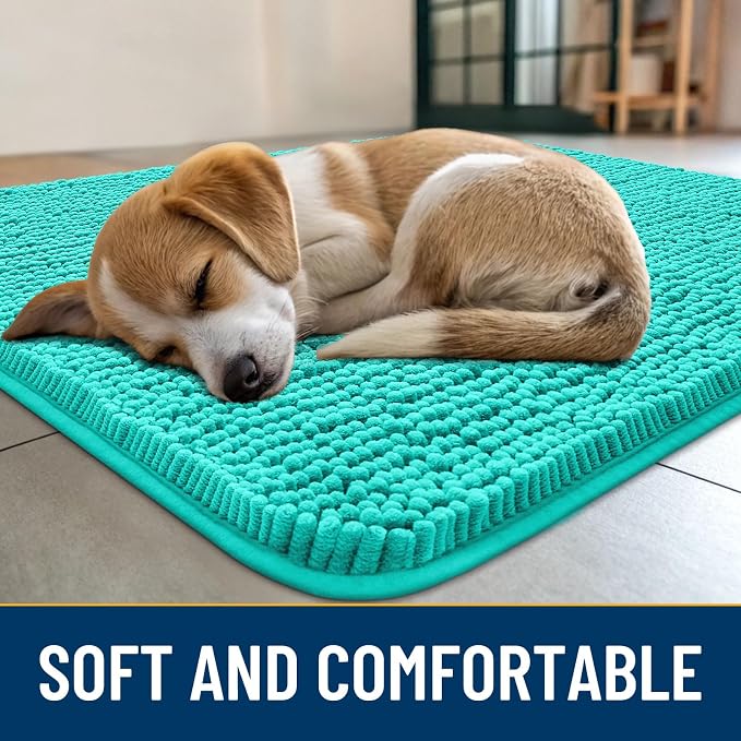 Smiry Dog Door Mat for Muddy Paws 44x32, Absorbent Dirt Trapper, Non-Slip - Image 2