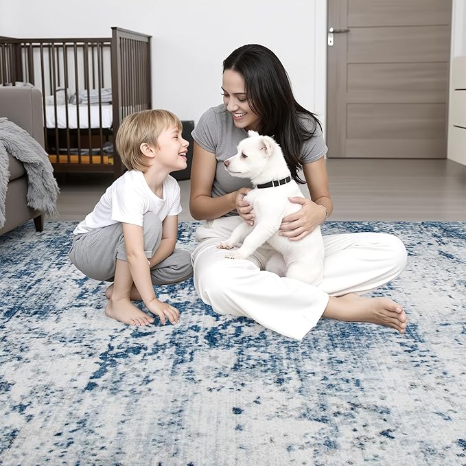 Washable Area Rug 3x10 Entryway Rug: Washable Modern Abstract Soft Thin Rug - Image 8