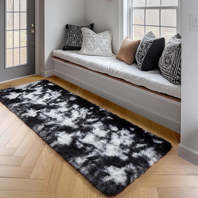 Amdrebio Black White Grey Runner Rugs 2x6 - Image 6