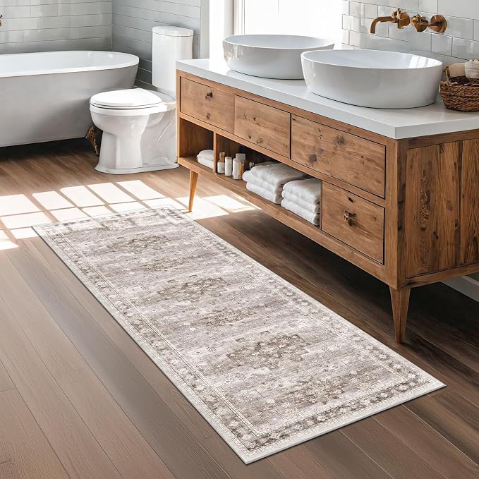 Hazo Haus Boho 2x7 Long Runner, Neutral Farmhouse Hallway Rug, Small Throw - Image 6