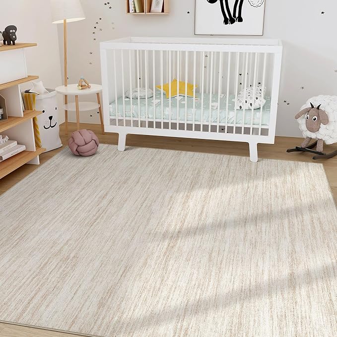 Nakagishi 9x12 Area Rugs Living Room: Washable Large Vintage Rug Neutral - Image 8