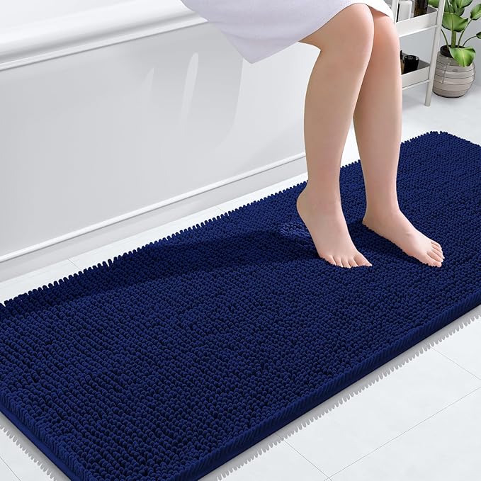 OLANLY Bathroom Runner Rugs 59x24, Extra Soft Absorbent Chenille Bath Rugs by OLANLY