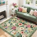 RELEANY Floral 4x6 Area Rugs Washable Print Boho Cute Carpet Non Slip Flower by RELEANY