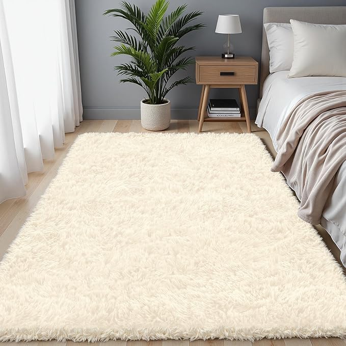 4x6 Area Rug for Living Room, Ultra Soft Fluffy Shag Rugs for Bedroom, Non-Slip - Image 2