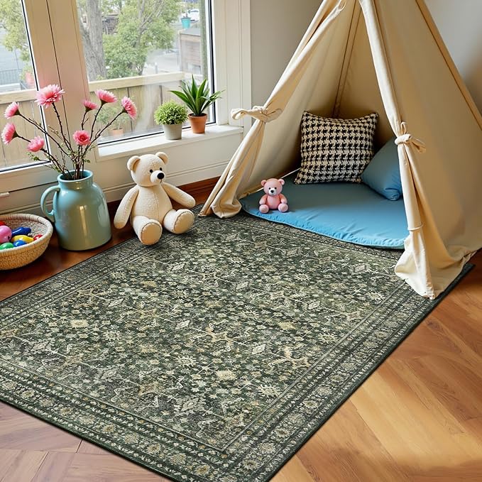 Lofus 4x6 Area Rug for Entryway, Washablee Soft Rugs for Bedroom, Living Room - Image 8
