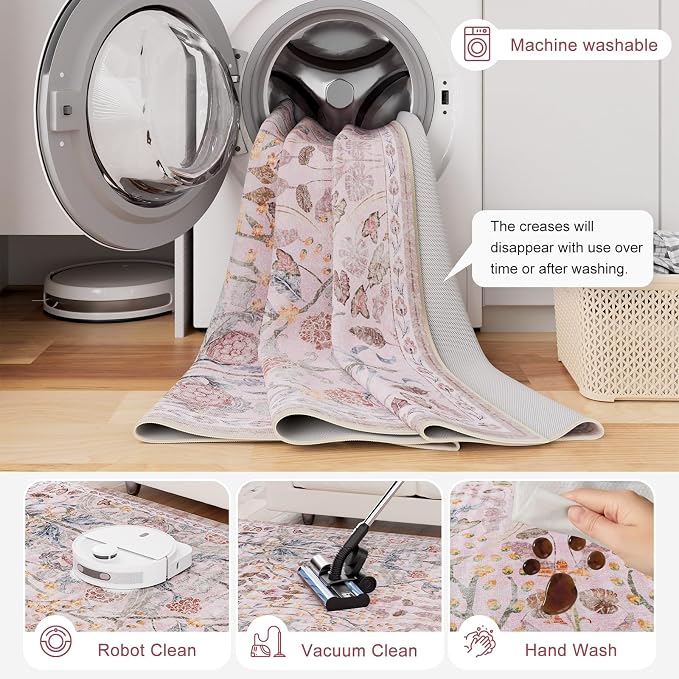 AMTOVO 2x6 Runner Rug for Hallway, Washable Non-Slip Long Kitchen Carpet - Image 7