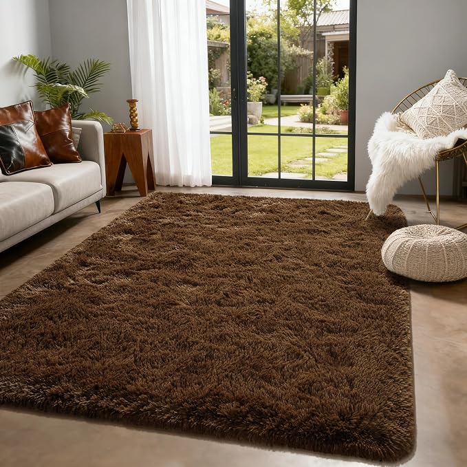 Andecor Soft Fluffy Bedroom Rugs, 3 x 5 Feet Indoor Shaggy Plush Area Rug - Image 2