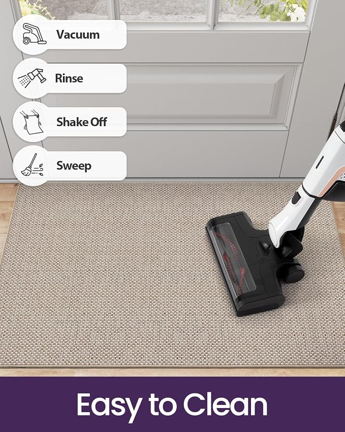 DEXI Ultra Thin Door Mat Indoor Entrance 35x56, Non Slip Rubber Backed Entryway - Image 7