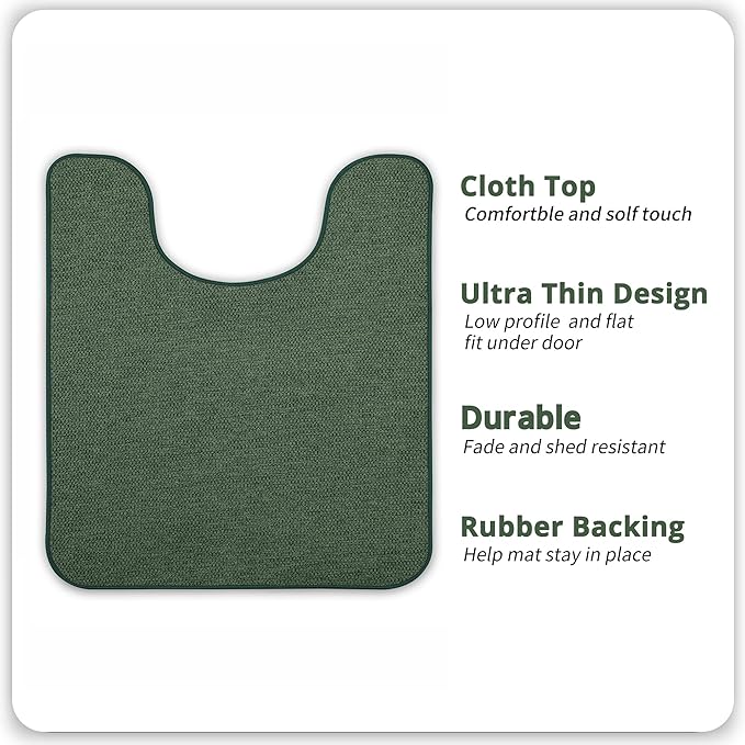 Bosap Toilet Rugs U Shaped Bathroom Rug, Machine Washable Non Slip Quick Dry - Image 2
