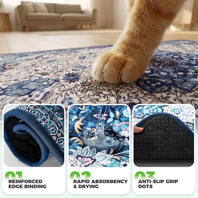 Hompet Cat Litter Mat 2 Pack, 36x36 Large Machine Washable Trapping Mats - Image 5