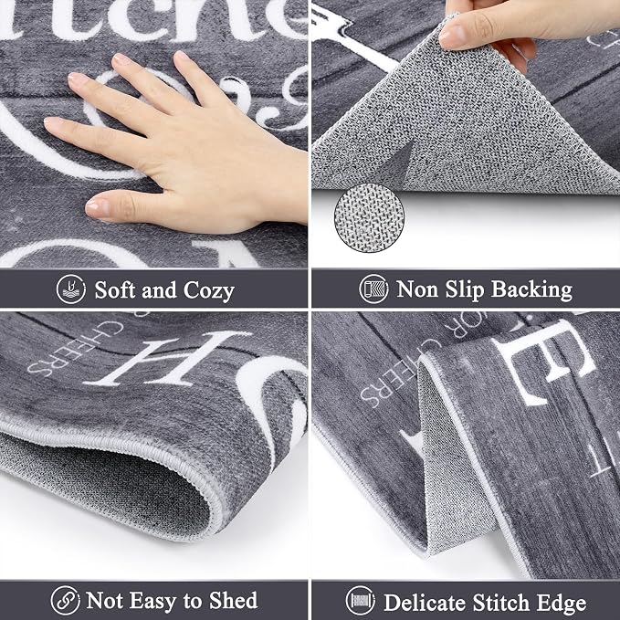 Vaukki Boho Kitchen Rug Sets 3 Pieces, Washable Kitchen Mats - Image 4