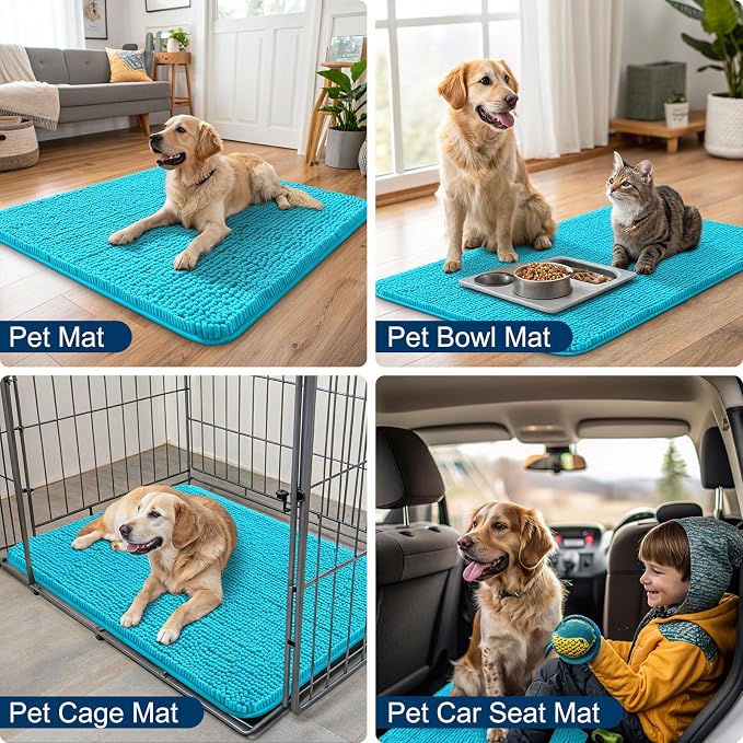 Smiry Dog Door Mat for Muddy Paws 70x32, Absorbent Dirt Trapper, Non-Slip - Image 6