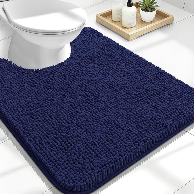 OLANLY Toilet Rugs U-Shaped 24x20, Extra Soft Absorbent Chenille Contour by OLANLY