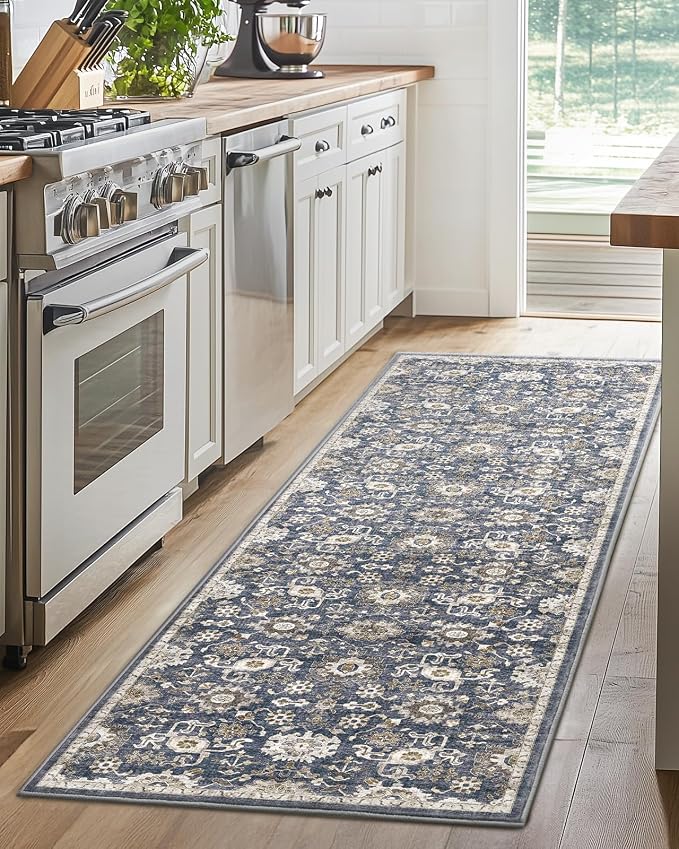 AMADA HOMEFURNISHING 2x6 Washable Runner Rug, Low-Profile Kitchen Rugs - Image 3