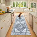 RELEANY Area Rugs Runner 2'x8' Washable Non-Slip, Floral Vintage Distress by RELEANY