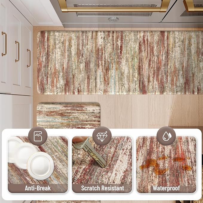 KIMODE Anti Fatigue Kitchen Mats, Farmhouse Kitchen Rugs Sets of 2, Non Slip - Image 6