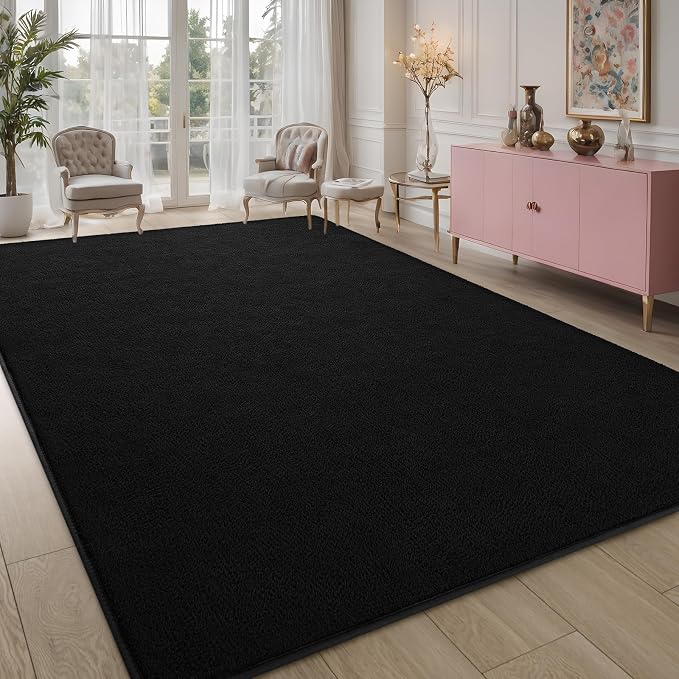Pettop 5x7 ft Black Area Rugs for Bedroom Living Room, Washable Memory Foam - Image 7