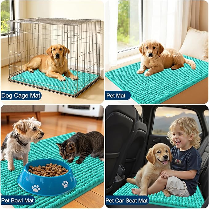 OLANLY Dog Door Mat for Muddy Paws 44x24, Ultra Absorbent Chenille Mud Doormat - Image 7